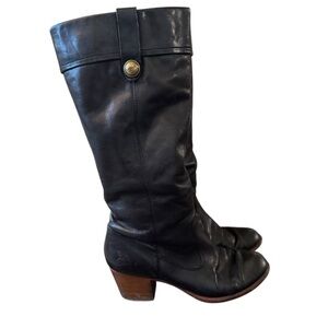 Coach Black Leather Fayth Boots, Size 8.5